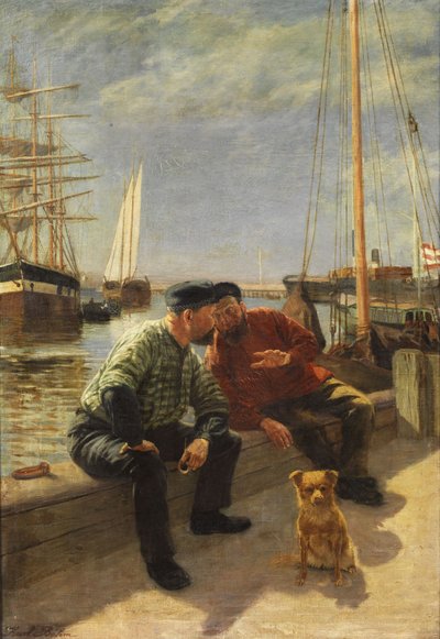 Two Fishermen on the Quay by Karl Behm